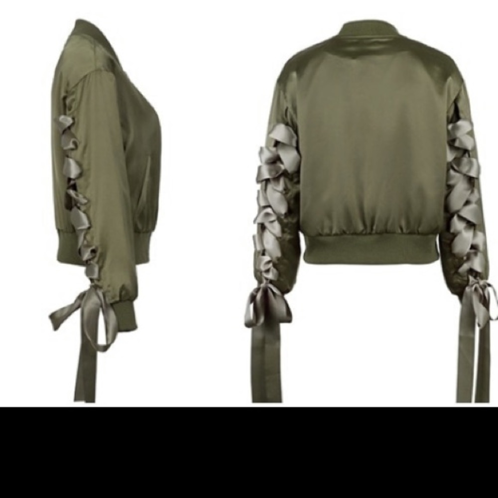 Lace Up Sleeves Jacket - Picture 2 of 8
